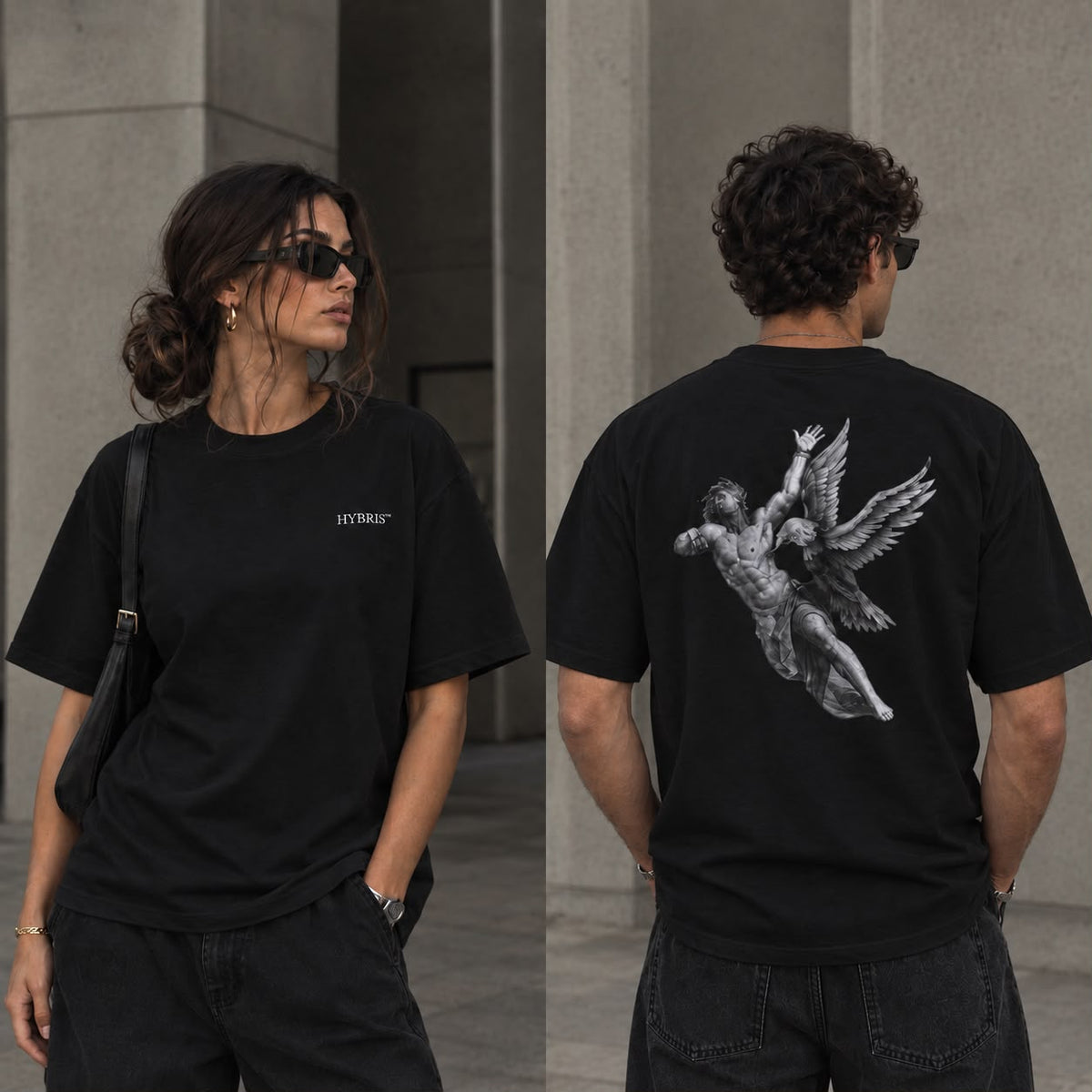 T-SHIRT EAGLE BLACK LOOSE FIT